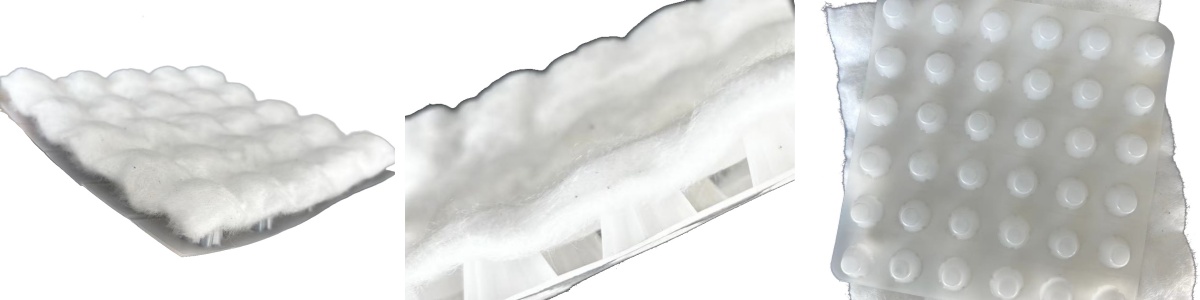 Placa de drenagem geotêxtil de dupla face