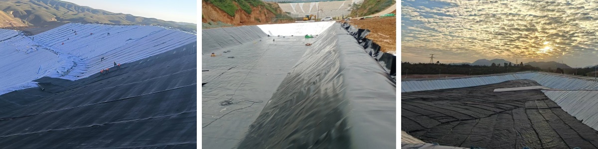 Geomembrana de superficie rugosa simple de HDPE de 1,5 mm